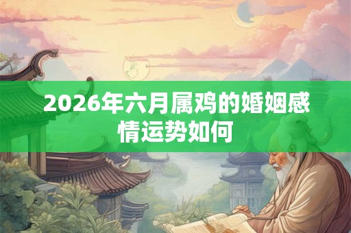 2026年六月属鸡的婚姻感情运势如何