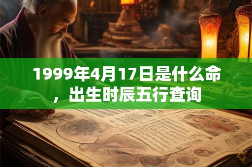 1999年4月17日是什么命，出生时辰五行查询