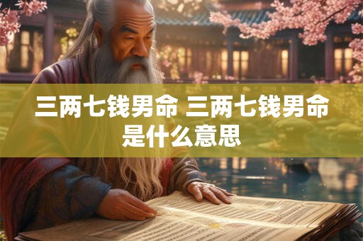 三两七钱男命 三两七钱男命是什么意思