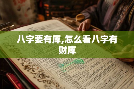 八字要有库,怎么看八字有财库