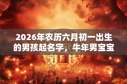 2026年农历六月初一出生的男孩起名字，牛年男宝宝八字取名大全
