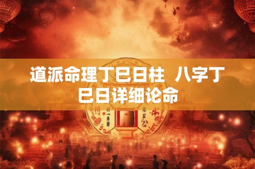 道派命理丁巳日柱 八字丁巳日详细论命 道派命理丁巳日柱 八字丁巳日详细论命