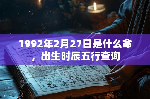 1992年2月27日是什么命,出生时辰五行查询 1992年2月27日是什么命,出生时辰五行查询