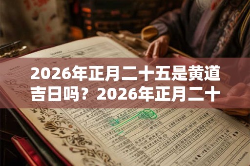 2026年正月二十五是黄道吉日吗？2026年正月二十五时辰吉凶？