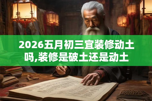 2026五月初三宜装修动土吗,装修是破土还是动土