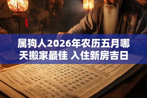 属狗人2026年农历五月哪天搬家最佳 入住新房吉日 属狗人2026年农历五月哪天搬家最佳 入住新房吉日