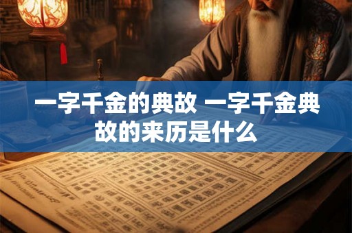 一字千金的典故 一字千金典故的来历是什么