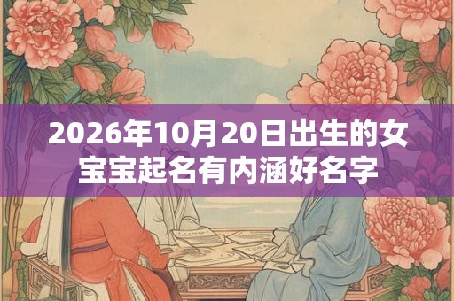 2026年10月20日出生的女宝宝起名有内涵好名字