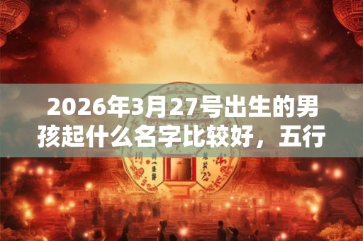 2026年3月27号出生的男孩起什么名字比较好，五行属什么