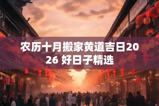 农历十月搬家黄道吉日2026 好日子精选