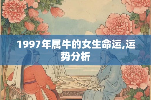 1997年属牛的女生命运,运势分析