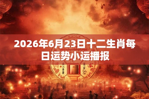 2026年6月23日十二生肖每日运势小运播报