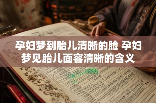 孕妇梦到胎儿清晰的脸 孕妇梦见胎儿面容清晰的含义 孕妇梦到胎儿清晰的脸 孕妇梦见胎儿面容清晰的含义