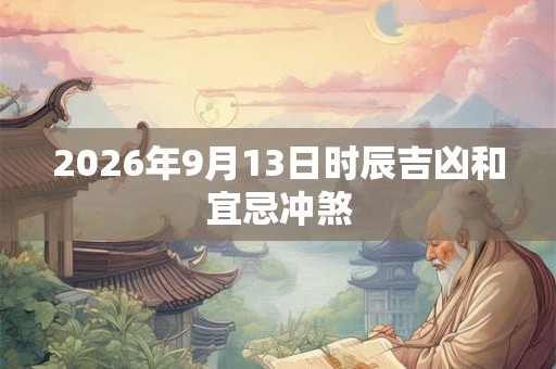 2026年9月13日时辰吉凶和宜忌冲煞