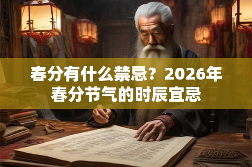 春分有什么禁忌？2026年春分节气的时辰宜忌