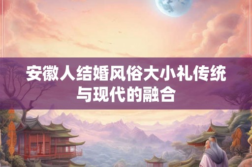 安徽人结婚风俗大小礼传统与现代的融合