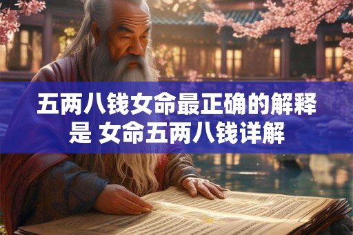 五两八钱女命最正确的解释是 女命五两八钱详解