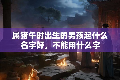 属猪午时出生的男孩起什么名字好，不能用什么字