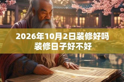 2026年10月2日装修好吗 装修日子好不好