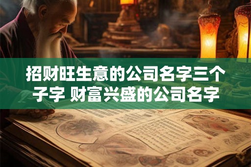 招财旺生意的公司名字三个子字 财富兴盛的公司名字