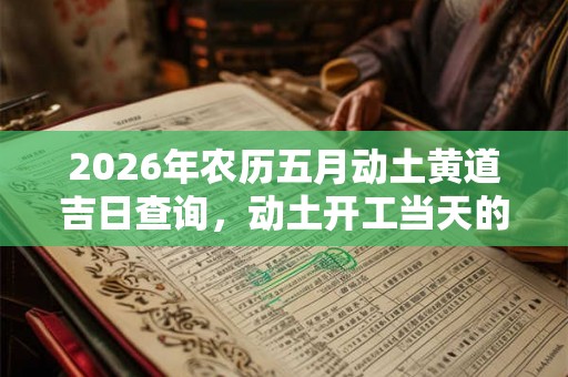 2026年农历五月动土黄道吉日查询，动土开工当天的忌讳