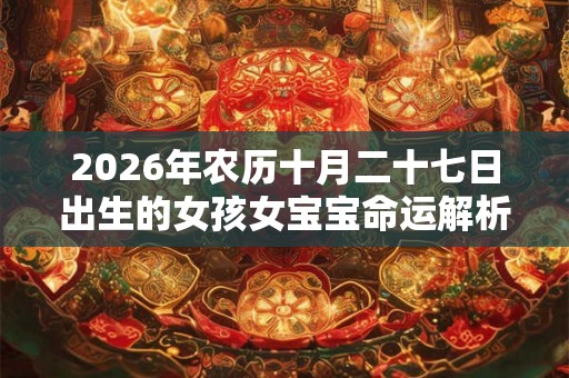2026年农历十月二十七日出生的女孩女宝宝命运解析 2026年农历十月二十七日出生的女孩女宝宝命运解析