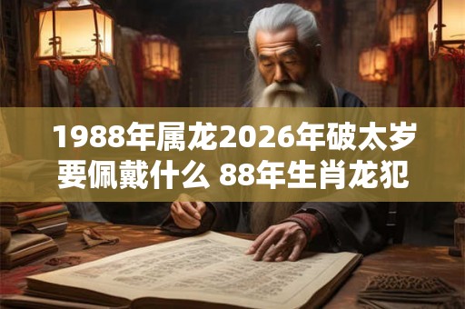 1988年属龙2026年破太岁要佩戴什么 88年生肖龙犯太岁怎么化解