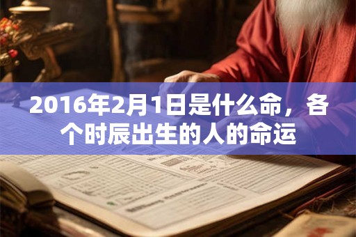 2016年2月1日是什么命，各个时辰出生的人的命运