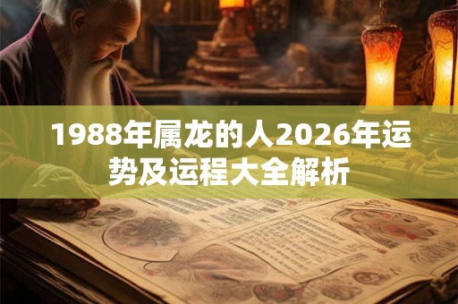 1988年属龙的人2026年运势及运程大全解析 1988年属龙的人2026年运势及运程大全解析