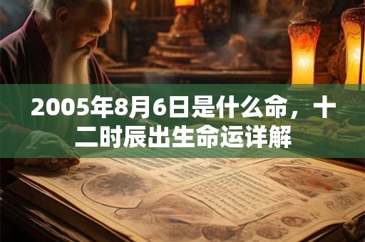 2005年8月6日是什么命,十二时辰出生命运详解 2005年8月6日是什么命,十二时辰出生命运详解