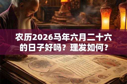农历2026马年六月二十六的日子好吗？理发如何？