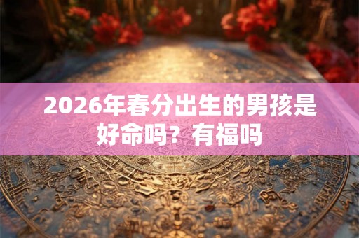 2026年春分出生的男孩是好命吗？有福吗