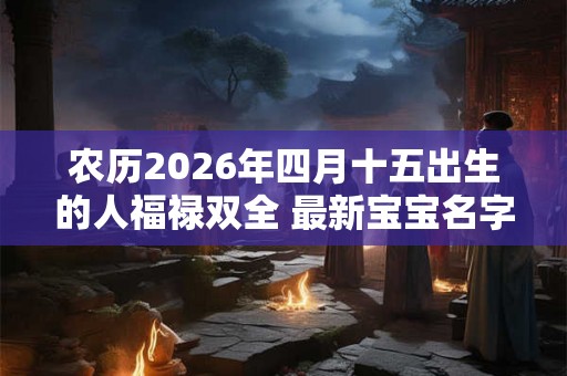 农历2026年四月十五出生的人福禄双全 最新宝宝名字推荐 农历2026年四月十五出生的人福禄双全 最新宝宝名字推荐