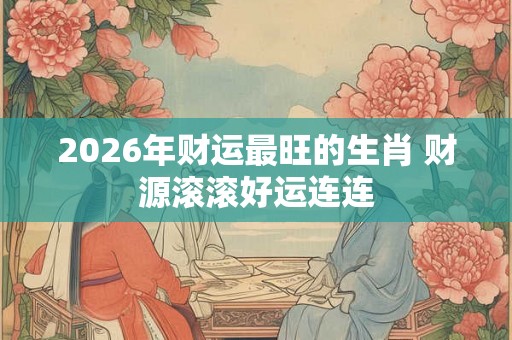 2026年财运最旺的生肖 财源滚滚好运连连