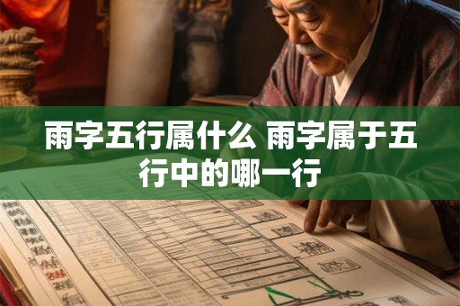 雨字五行属什么 雨字属于五行中的哪一行