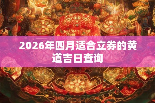 2026年四月适合立券的黄道吉日查询 2026年四月适合立券的黄道吉日查询