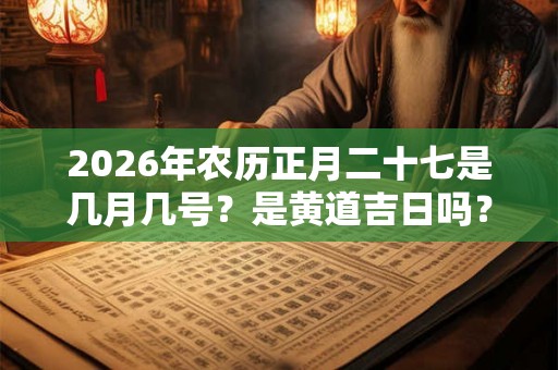 2026年农历正月二十七是几月几号？是黄道吉日吗？