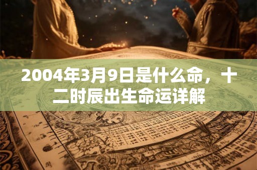 2004年3月9日是什么命,十二时辰出生命运详解 2004年3月9日是什么命,十二时辰出生命运详解