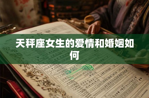 天秤座女生的爱情和婚姻如何