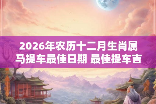 2026年农历十二月生肖属马提车最佳日期 最佳提车吉日