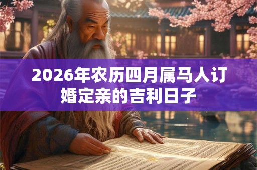 2026年农历四月属马人订婚定亲的吉利日子