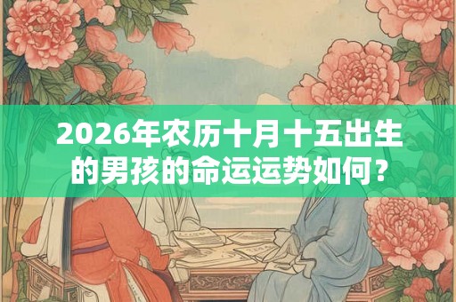 2026年农历十月十五出生的男孩的命运运势如何？