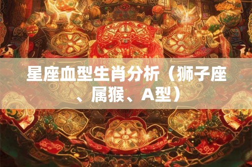星座血型生肖分析（狮子座、属猴、A型）