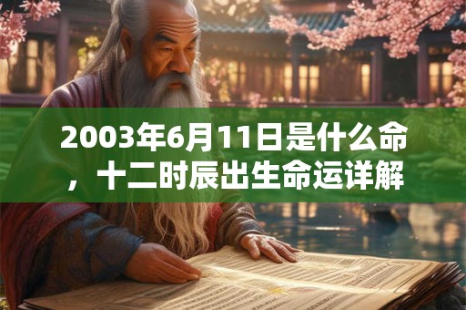 2003年6月11日是什么命，十二时辰出生命运详解