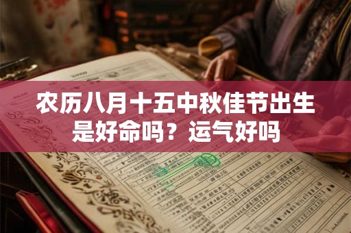 农历八月十五中秋佳节出生是好命吗？运气好吗