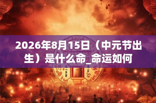 2026年8月15日（中元节出生）是什么命_命运如何