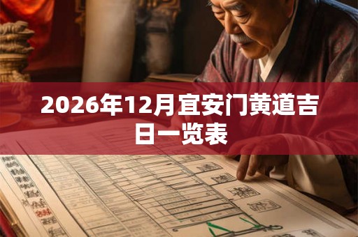 2026年12月宜安门黄道吉日一览表 2026年12月宜安门黄道吉日一览表