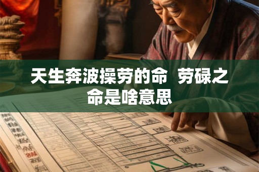 天生奔波操劳的命  劳碌之命是啥意思