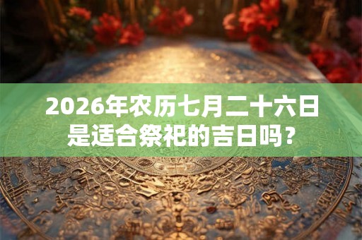2026年农历七月二十六日是适合祭祀的吉日吗？