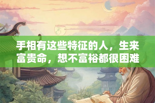 手相有这些特征的人，生来富贵命，想不富裕都很困难！
